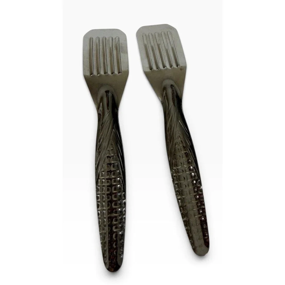 Vintage Japanese Corn Butterer Stainless Steel Set of 2 5.5in